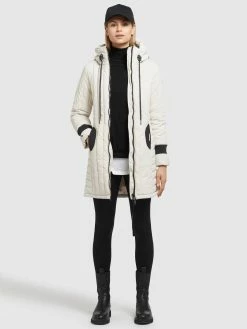 Khujo Overgangsfrakker Overgangsfrakke Jerry Kvinder Offwhite -Khujo Salgsbutik 3044d15d353e854ecbfc7d1d44d13f1d