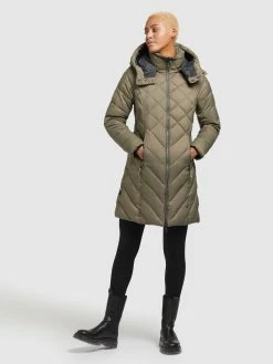 Khujo Overgangsfrakker Overgangsfrakke Aneth Kvinder Khaki -Khujo Salgsbutik 75b0a54b11403afa1642afb75bf7e51e