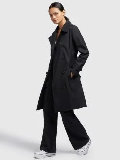 Khujo Trenchcoats Overgangsfrakke Sarina Kvinder Sort -Khujo Salgsbutik 77807bdd7b6ce7b6b4116f3ed37da47b